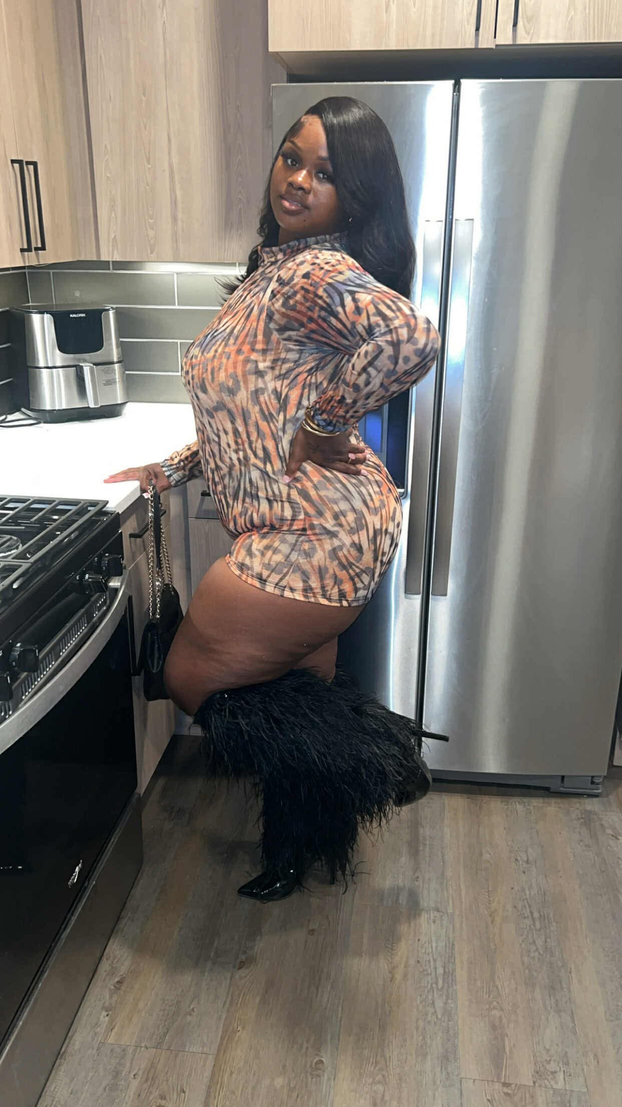 100% Ostrich Fur Boots